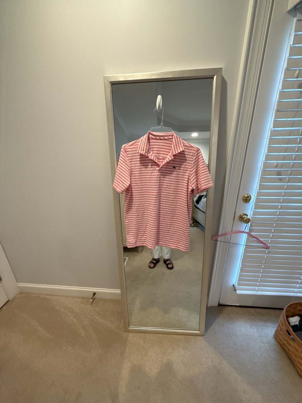 Vineyard Vines Boys Striped Polo Shirt Pink White Size XL